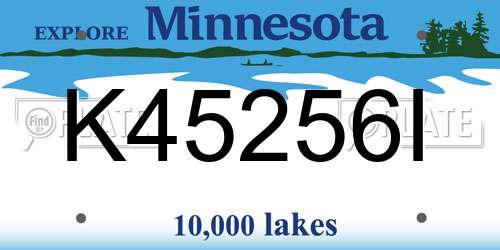 K45256I Minnesota License Plate