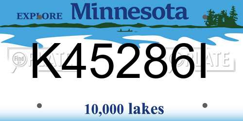 K45286I Minnesota License Plate