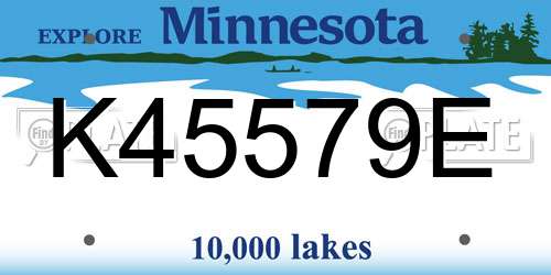 K45579E Minnesota License Plate