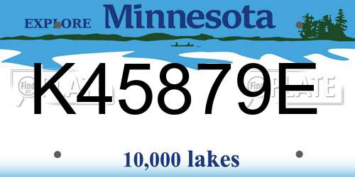 K45879E Minnesota License Plate