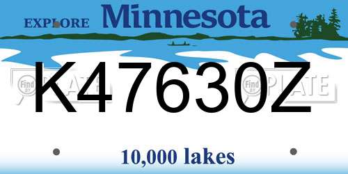 K47630Z Minnesota License Plate