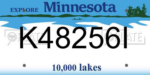 K48256I Minnesota License Plate