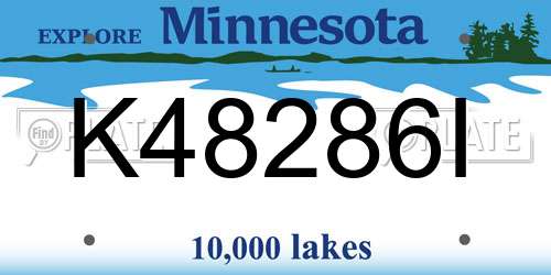 K48286I Minnesota License Plate