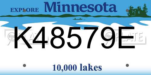 K48579E Minnesota License Plate