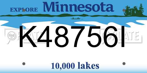 K48756I Minnesota License Plate