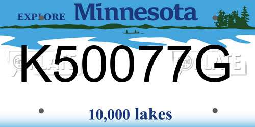 K50077G Minnesota License Plate