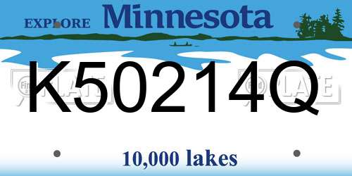 K50214Q Minnesota License Plate