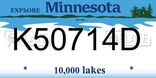 K50714D Minnesota License Plate