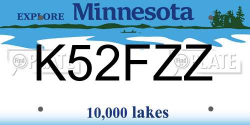 K52FZZ Minnesota License Plate