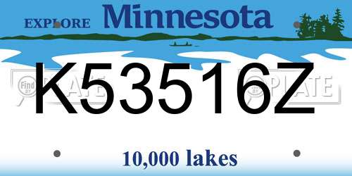 K53516Z Minnesota License Plate