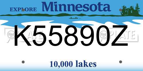 K55890Z Minnesota License Plate
