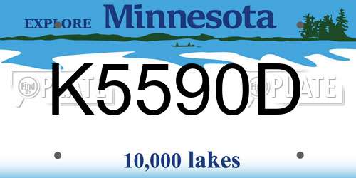 K5590D Minnesota License Plate