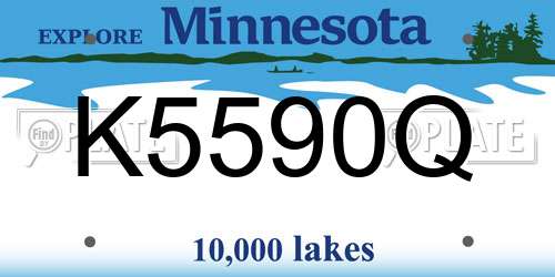 K5590Q Minnesota License Plate