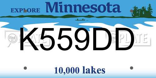 K559DD Minnesota License Plate