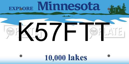 K57FTT Minnesota License Plate
