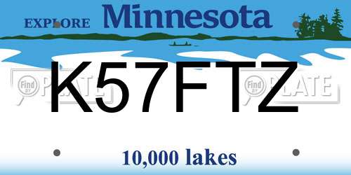 K57FTZ Minnesota License Plate