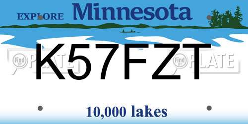 K57FZT Minnesota License Plate