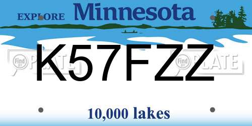 K57FZZ Minnesota License Plate