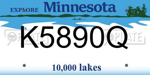 K5890Q Minnesota License Plate
