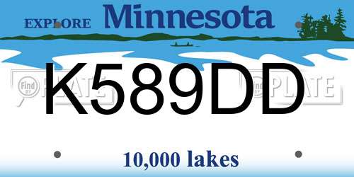 K589DD Minnesota License Plate