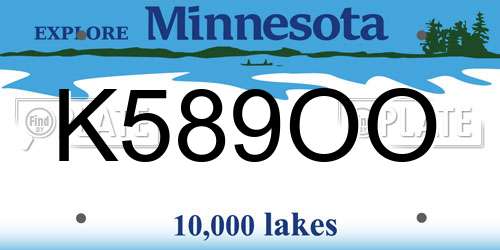 K589OO Minnesota License Plate