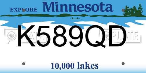 K589QD Minnesota License Plate