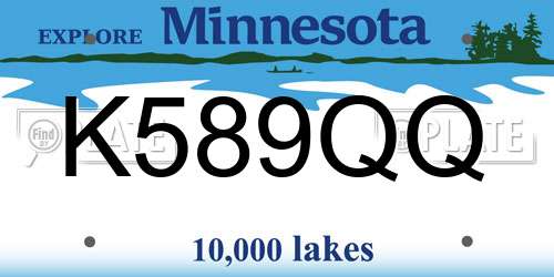K589QQ Minnesota License Plate