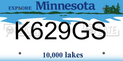 K629GS Minnesota License Plate