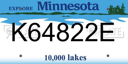K64822E Minnesota License Plate