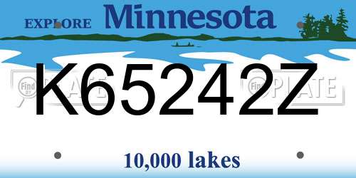 K65242Z Minnesota License Plate