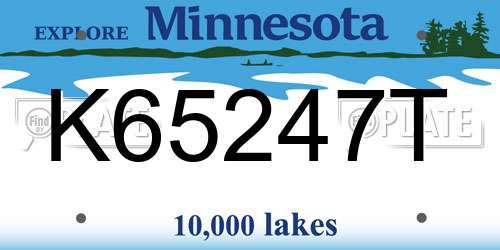 K65247T Minnesota License Plate