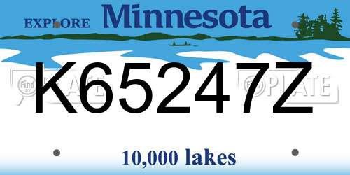 K65247Z Minnesota License Plate