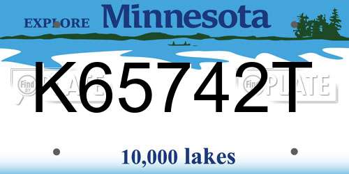 K65742T Minnesota License Plate