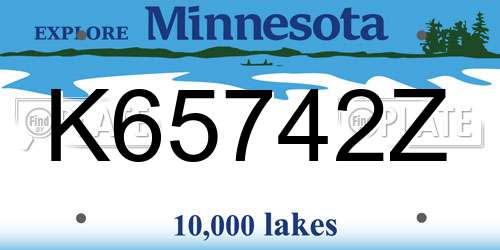 K65742Z Minnesota License Plate