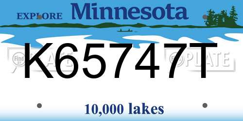 K65747T Minnesota License Plate