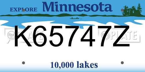 K65747Z Minnesota License Plate