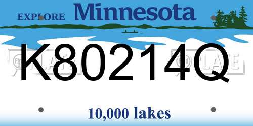 K80214Q Minnesota License Plate