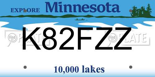 K82FZZ Minnesota License Plate