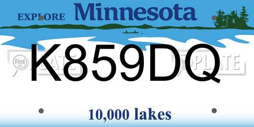 K859DQ Minnesota License Plate