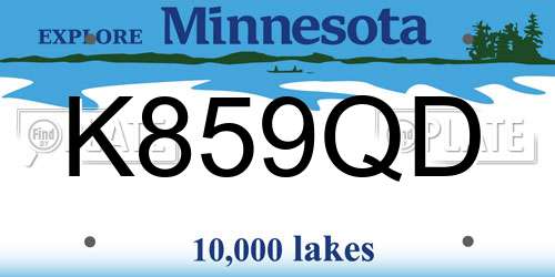 K859QD Minnesota License Plate