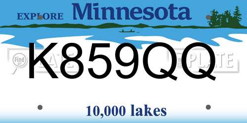 K859QQ Minnesota License Plate