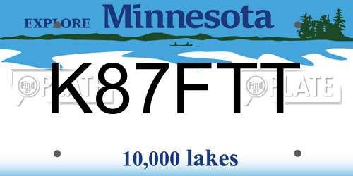 K87FTT Minnesota License Plate
