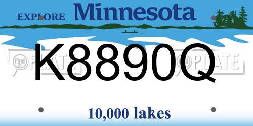 K8890Q Minnesota License Plate
