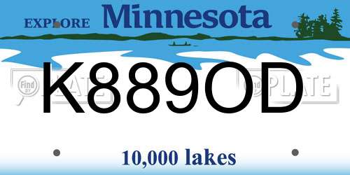 K889OD Minnesota License Plate