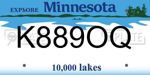 K889OQ Minnesota License Plate