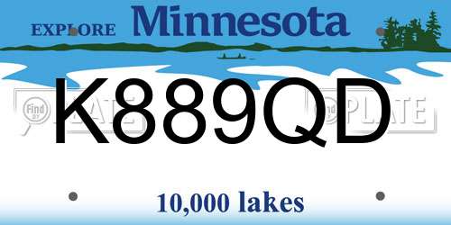 K889QD Minnesota License Plate