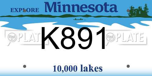 K891 Minnesota License Plate