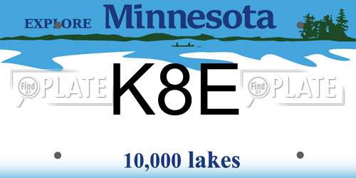 K8E Minnesota License Plate