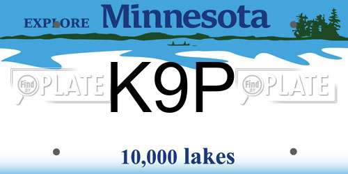 K9P Minnesota License Plate