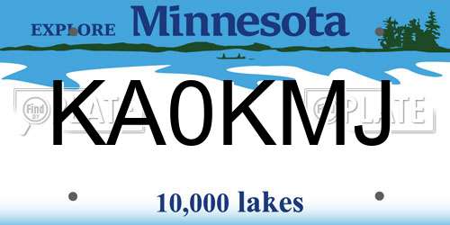 KA0KMJ Minnesota License Plate